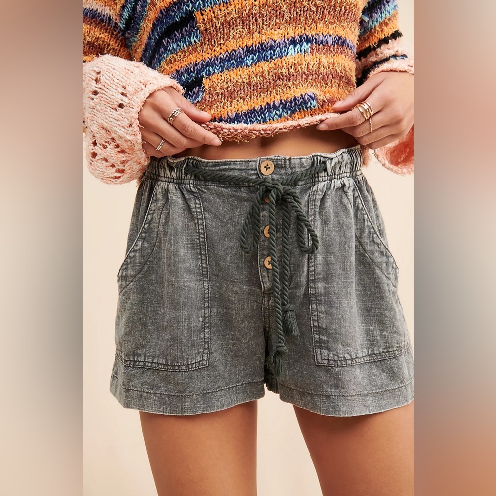 Free People Westmoreland Linen Pull-On Shorts